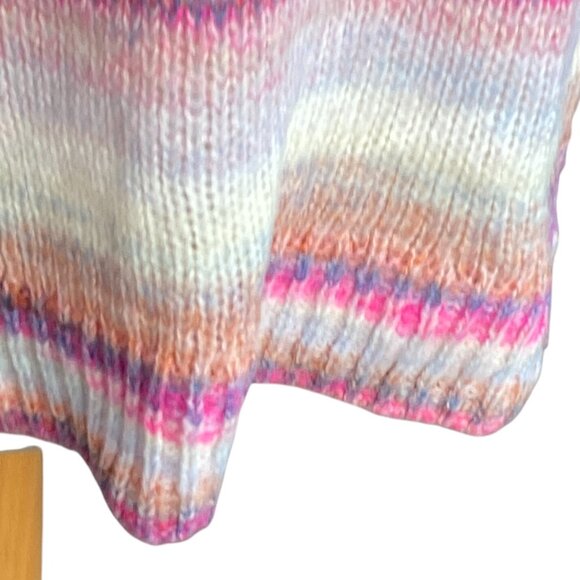 Gap Pastel Rainbow Space-Dyed Sweater Womens Sz S Feminine Soft Girl Striped - Picture 3 of 10
